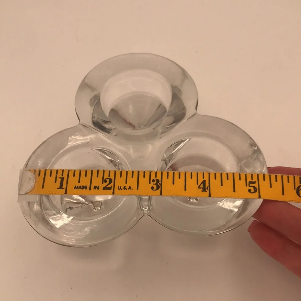 VTG Swedish Art Glass DORRE 3 Candle Holder‎
